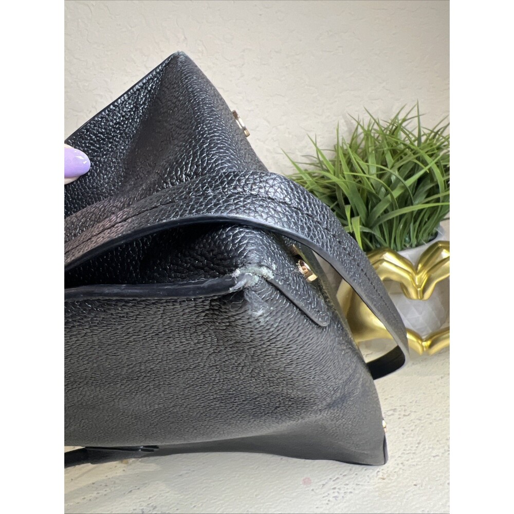Michael Kors Mercer Large Accordion Classic Black Pebbled Leather Bag Business - Picture 7 of 16